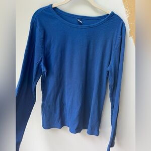 Old Navy blue ribbed long sleeve shirt